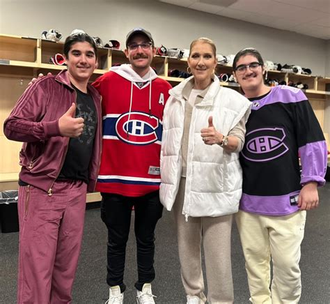 Celine Dion Shares Rare Photos With Her Three Sons At Hockey Game