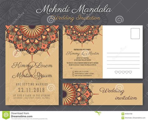 Classic Vintage Wedding Invitation Card Design Stock Vector