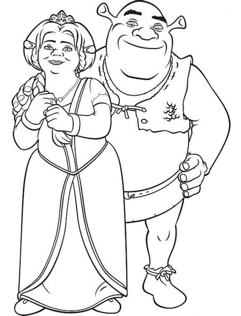 How to coloring gingerbread man from shrek. Fiona And Shrek Are Happy Coloring Page - Free Printable ...