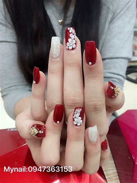Uñas rojo con negro y plata: Preciosas eleccion 2 en 2019 | Uñas acrilicas rojas, Uñas ...