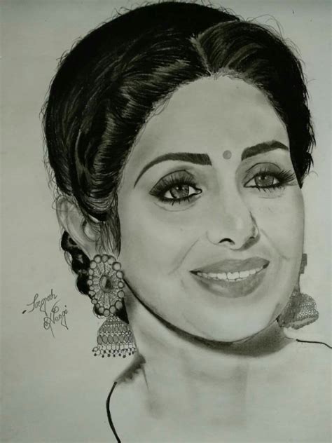 Pencil Drawing Of Film Actress - bestpencildrawing