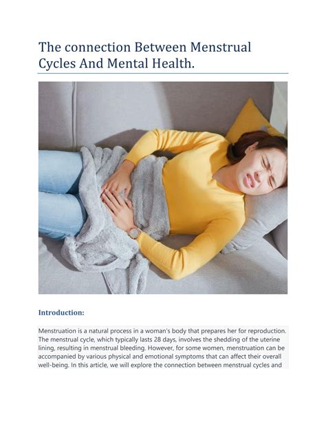 The Connection Between Menstrual Cycles And Mental Health By Gynaecologist Sydney Issuu