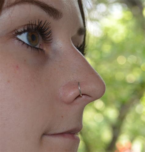 Small Silver Nose Ring Nose Hoop 20 Gauge Nose Piercing Etsy