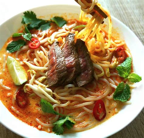 It is a true fusion dish, influenced by indian, chinese, and southeast asian culinary. Malaysian Curry Beef Noodle Soup - Laksa