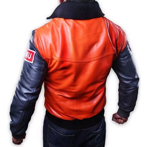 This orange and blue dragon ball z bomber jacket has dbz embroidered patches on the front, sleeves and across the back. Dragon Ball Z Goku 59 Orange Jacket - Celebs Movie Jackets