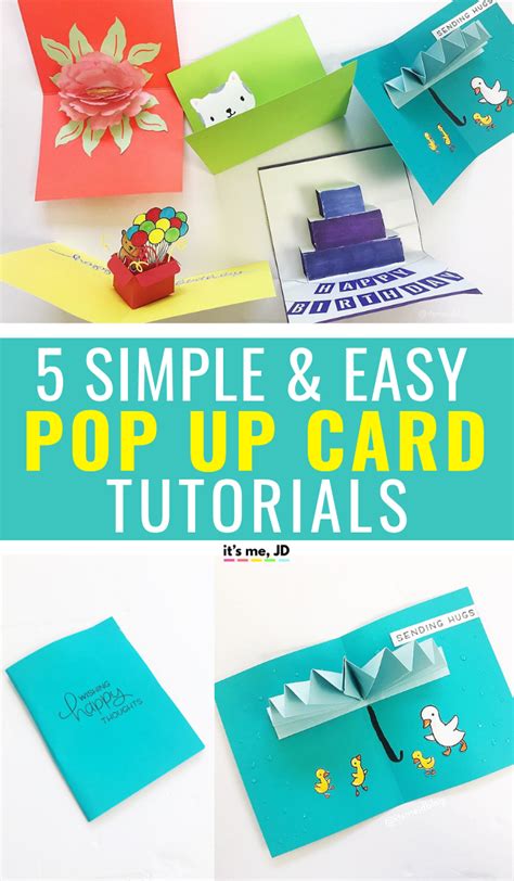 5 Simple And Easy Pop Up Card Tutorials Its Me Jd