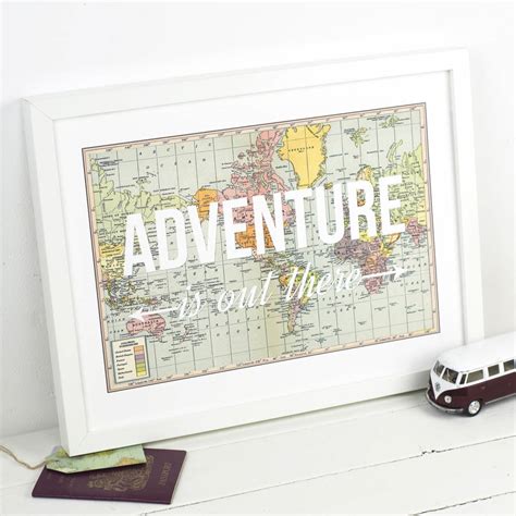 Adventure Is Out There World Map Poster By Of Life And Lemons
