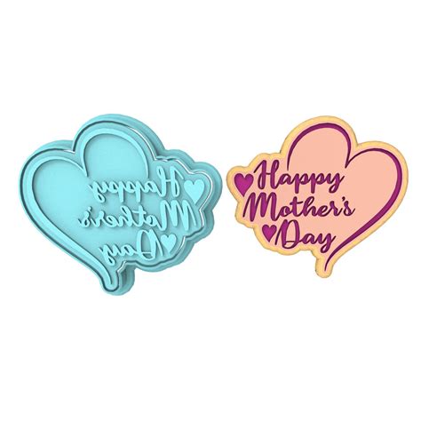 Happy Mothers Day Hearts Cookie Cutter Stamp Stencil 4 8650201200x1200