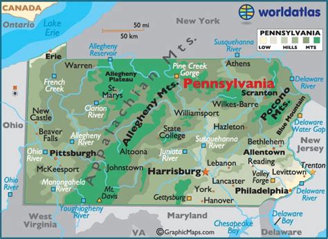 Pennsylvania Maps And Facts Pensilvania Geografía Mapas