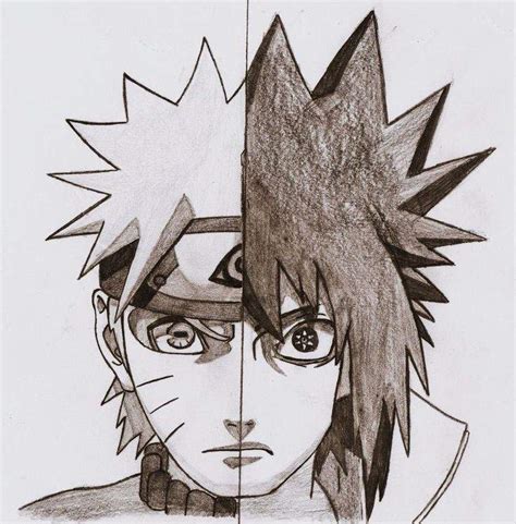 Half Naruto And Sasuke Drawing Edward Elric Wallpapers