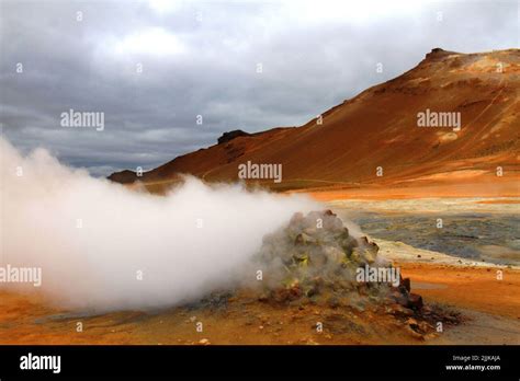 Hverir Geothermal Park Near Myvatn Lake Iceland Stock Photo Alamy