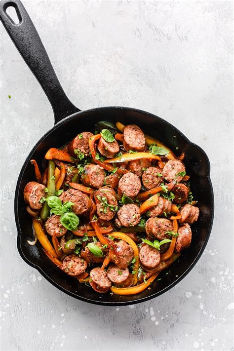 What her you make the month grill, fried,cooked or roasted. Italian Sausage, Onions and Peppers Skillet is cooked in ...