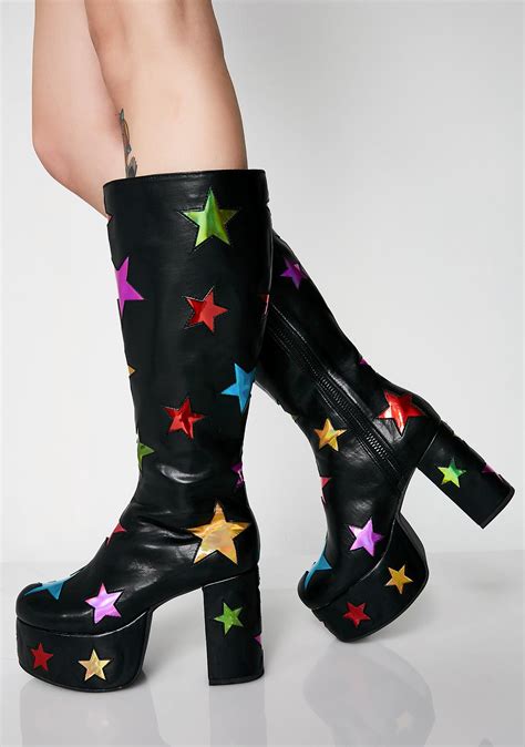 Current Mood Starscape Platform Boots Dolls Kill