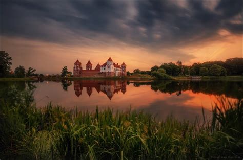 Беларусь Мирский замок Mir Castle Belarus Landscape Photos