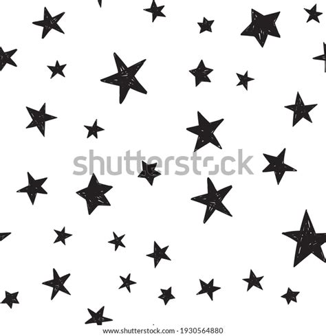 Star Doodles Pattern Seamless Background Stars Stock Vector Royalty