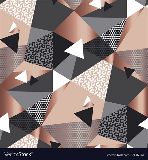Premium Gold Abstract Geometry Seamless Pattern Vector Image