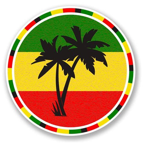 X Jamaica Rasta Palm Tree Vinyl Sticker Reggae Art Rasta Art Print Vinyl Stickers