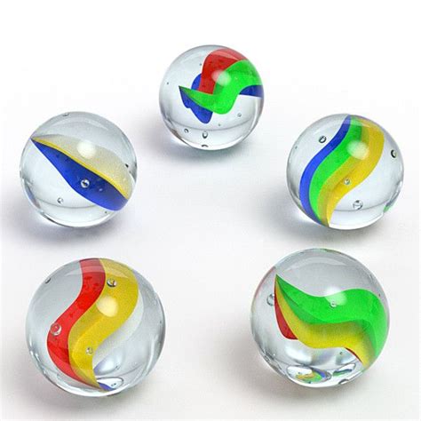 3d Colored Marbles Model Marble Glass Marbles Miniature Art