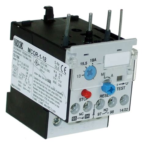 Imo Mcor 1 18 Thermal Overload Relay For Mc10 Mc22 Contactors 13 18 Amps