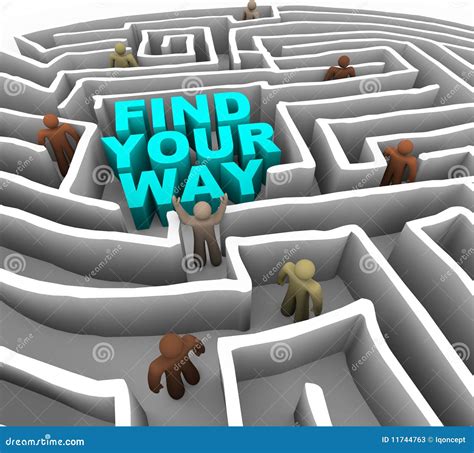 Find Your Way through a Maze Stock Illustration - Illustration of