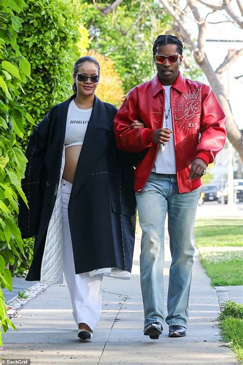pregnant rihanna and a ap rocky step out in weho after their son s name was trends now
