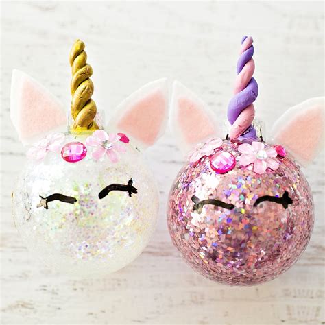 Hello Wonderful Diy Glitter Unicorn Ornaments Unicorn Christmas