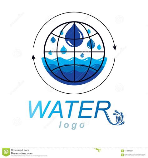 Vector Blue Clear Water Drop Logo For Use As Marketing Design Symbol