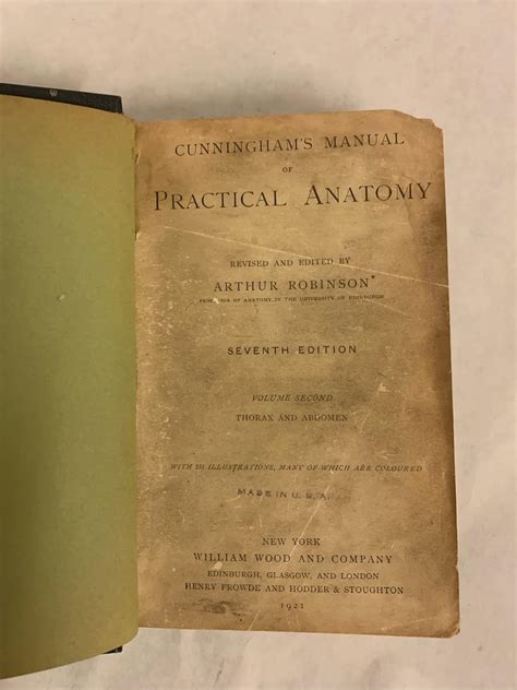 cunningham s manual of practical anatomy vol ii thorax and abdomen brash james c