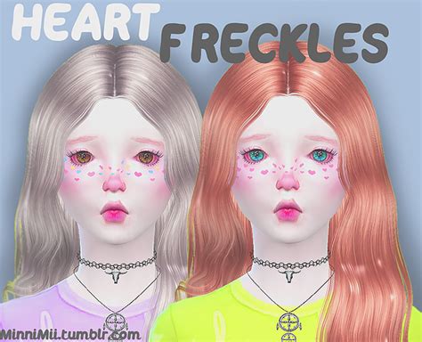 Minnimii Heart Freckles Sims 4 Sims 4 Anime