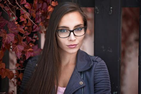 X Model Long Hair Woman Brunette Glasses Girl Wallpaper