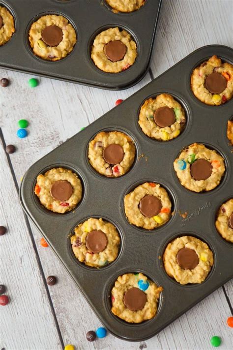 How about these cookie monster themed cups. Peanut Butter Cup Stuffed Monster Cookie Cups - This is ...