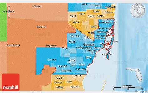 Political Shades 3d Map Of Zip Codes Starting With 331