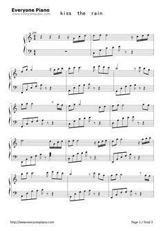 Contains printable sheet music plus an interactive downloadable digital sheet music file. Kiss the Rain-Simple Version-YIRUMA Stave Preview 1-Free Piano Sheet Music & Piano Chords ...