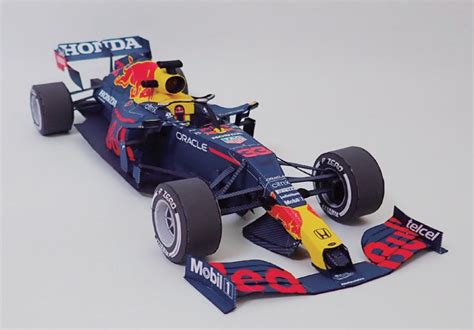 Red Bull F1 Racing Car Papercraft Paper Color Model Plans And Etsy India