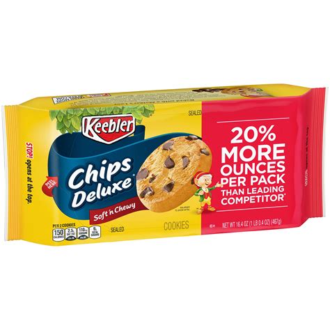 Keebler Chips Deluxe Cookies Soft N Chewy Chocolate Chip 164oz