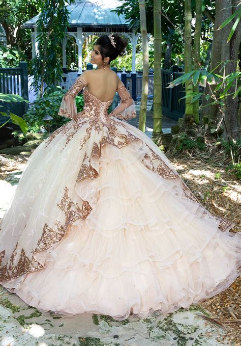 Maybe you would like to learn more about one of these? Rose Gold Quinceañera Dress by Morilee | Morilee Style 89255