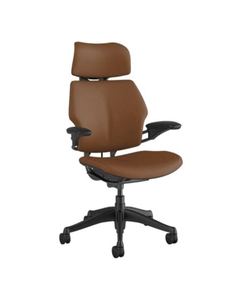 Black leather humanscale freedom ergonomic office task chair with headrest. Humanscale Freedom Chair, Fully Adjustable, Headrest ...