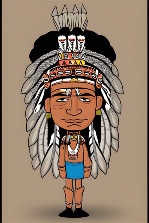 Indian Chief Waorani Cartoon · Creative Fabrica
