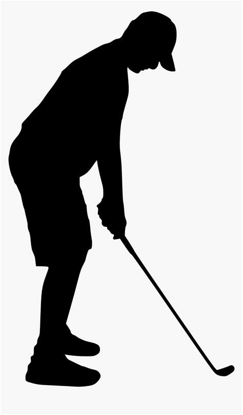 Man Playing Golf Silhouette, HD Png Download - kindpng