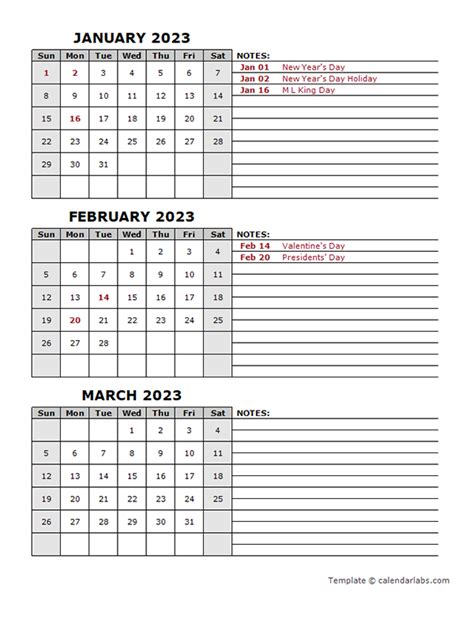 Printable Quarterly Calendar 2023 Printable Calendar 2023