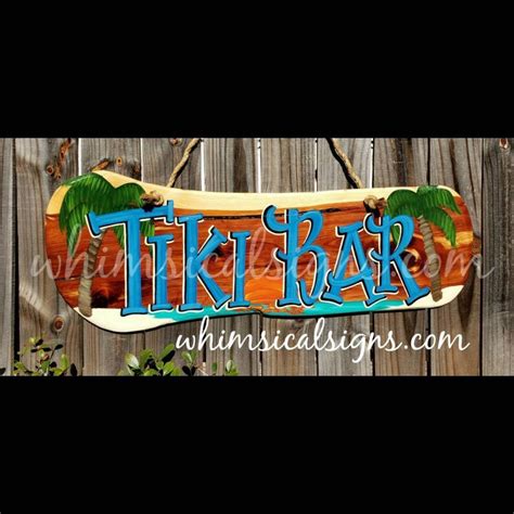Tiki Bar Outdoor Bar Decor Exterior Cedar Sign Tropical Etsy
