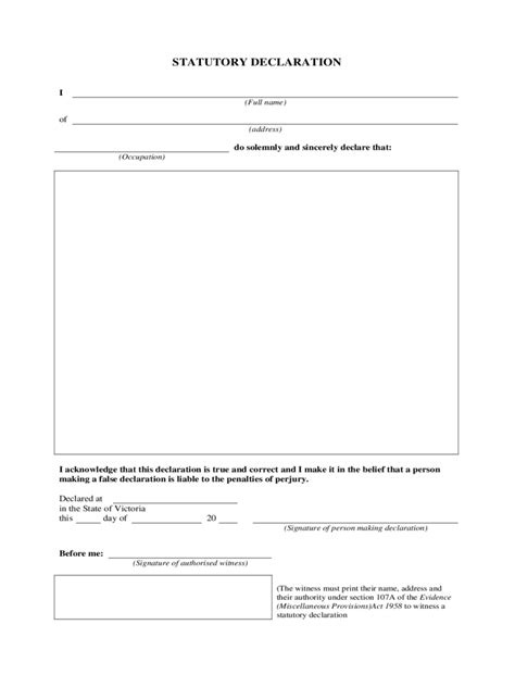 19 Printable Statutory Declaration Example Forms And Templates Bf1
