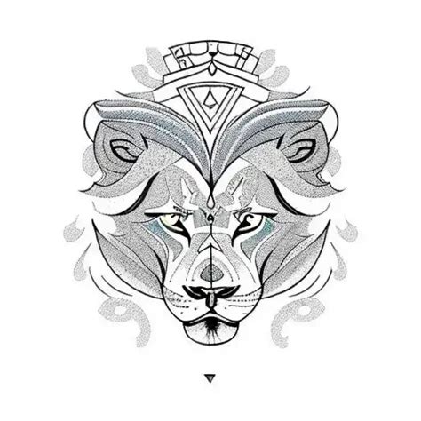 Traditional A Traditional Lion And Wolf Design With Tattoo Idea