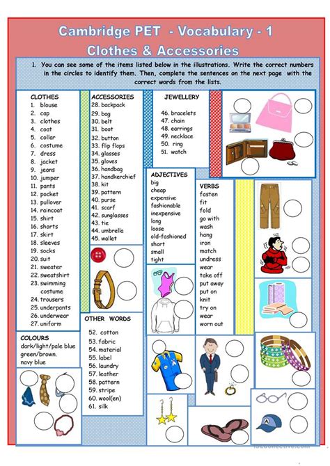 41 Free Esl Clothes Vocabulary Worksheets