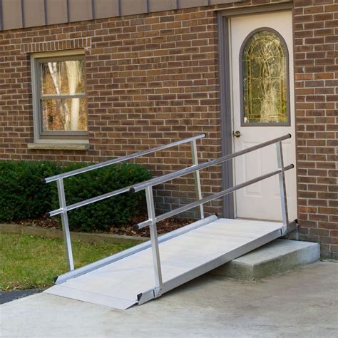 9 L Silver Spring Aluminum Wheelchair Access Ramps With Handrails
