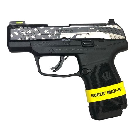 Ruger Max 9 9mm 32` Blk Osp W American Flag Engraving