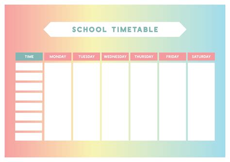 School Timetable Timetable Template Notes Template Departures Board