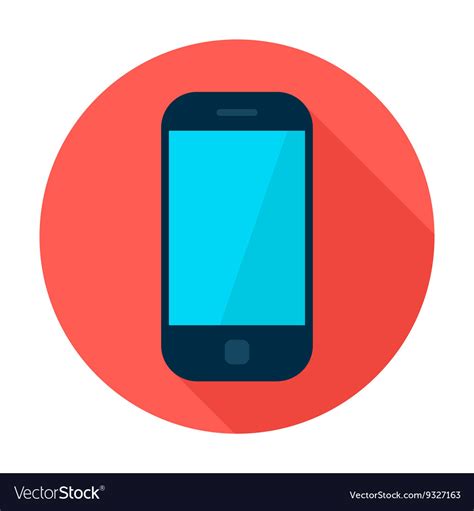 Mobile Phone Flat Circle Icon Royalty Free Vector Image