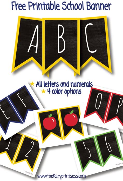 Free Printable Back To School Banner With Apples And Pennants For The