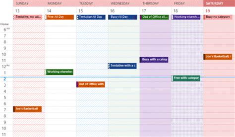 Understanding Outlooks Calendar Patchwork Colors